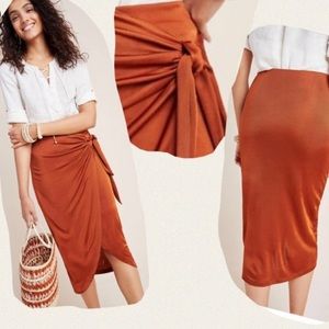 Anthro Maeve Petra Tied Copper Skirt